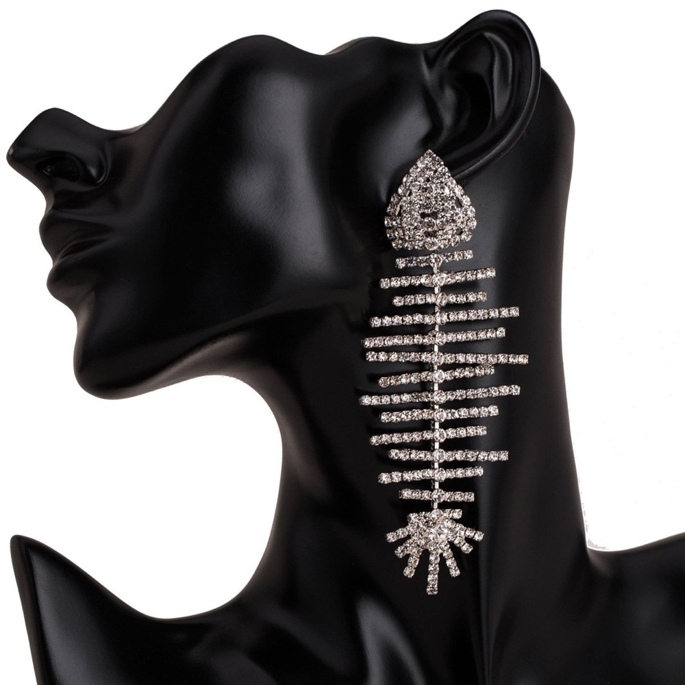 Ziva Rhinestone Fish Earrings